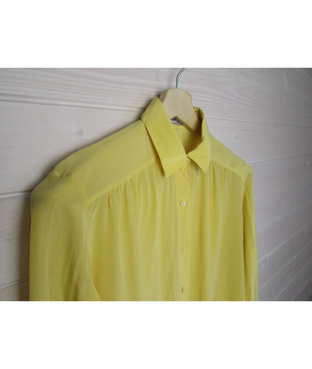 BURBERRY Желтая шелковая рубашка, фото 2