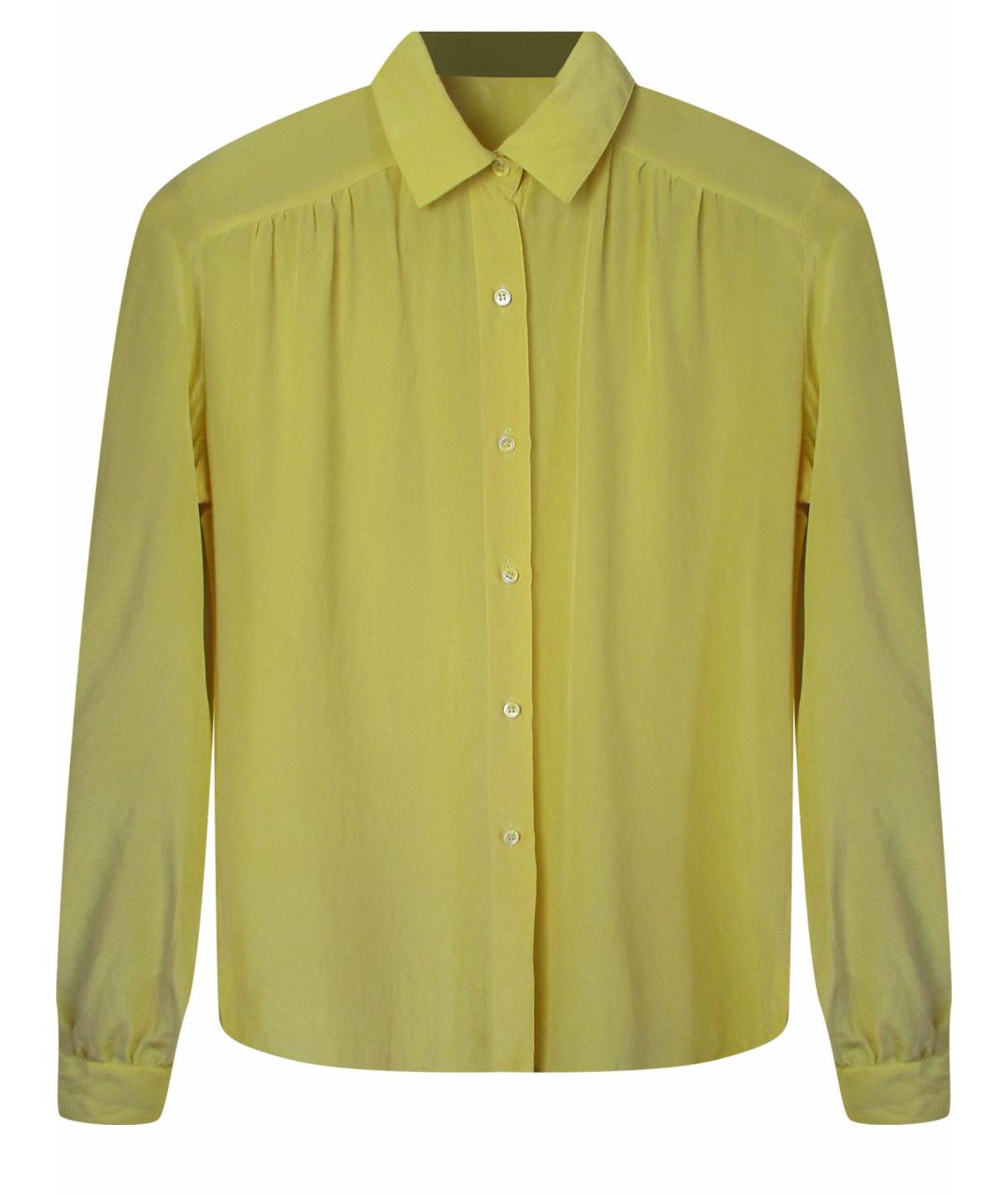 BURBERRY Желтая шелковая рубашка, фото 1