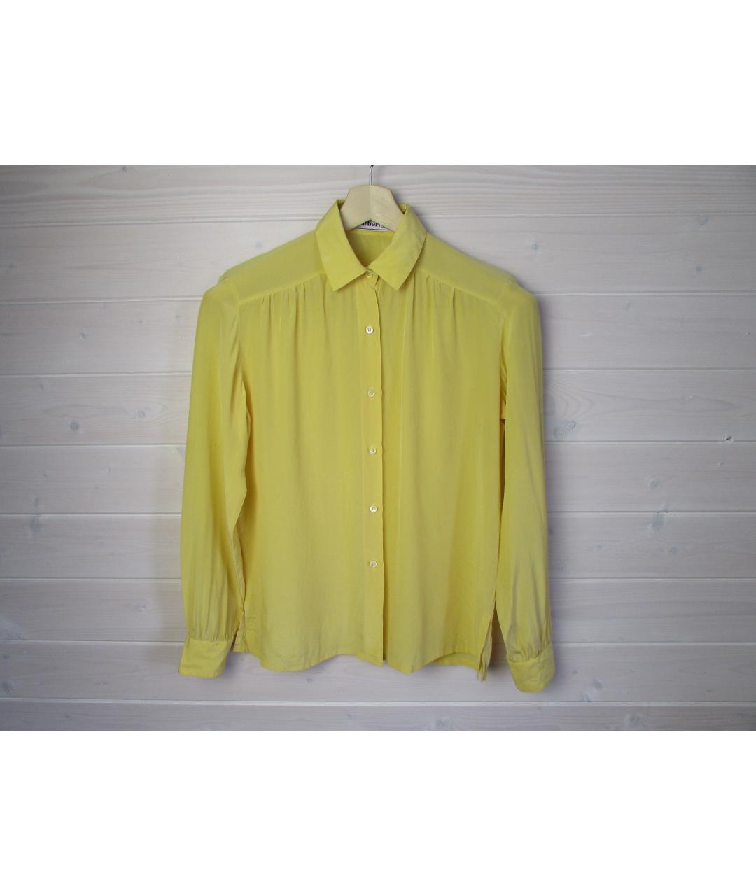 BURBERRY Желтая шелковая рубашка, фото 8