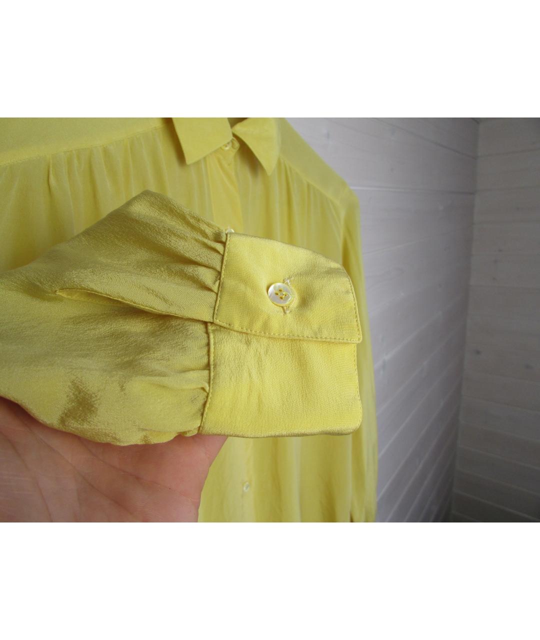 BURBERRY Желтая шелковая рубашка, фото 3