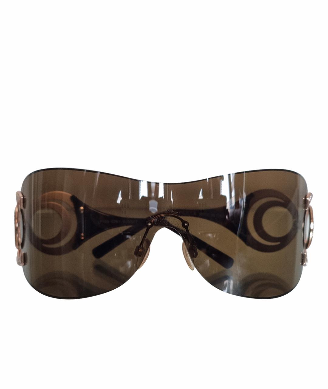 LA PERLA Коричневые металлические солнцезащитные очки, фото 1