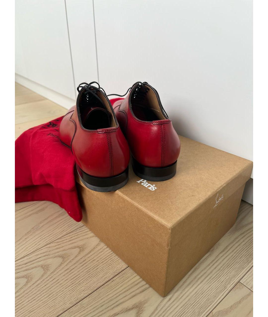 CHRISTIAN LOUBOUTIN Бордовые кожаные туфли, фото 4