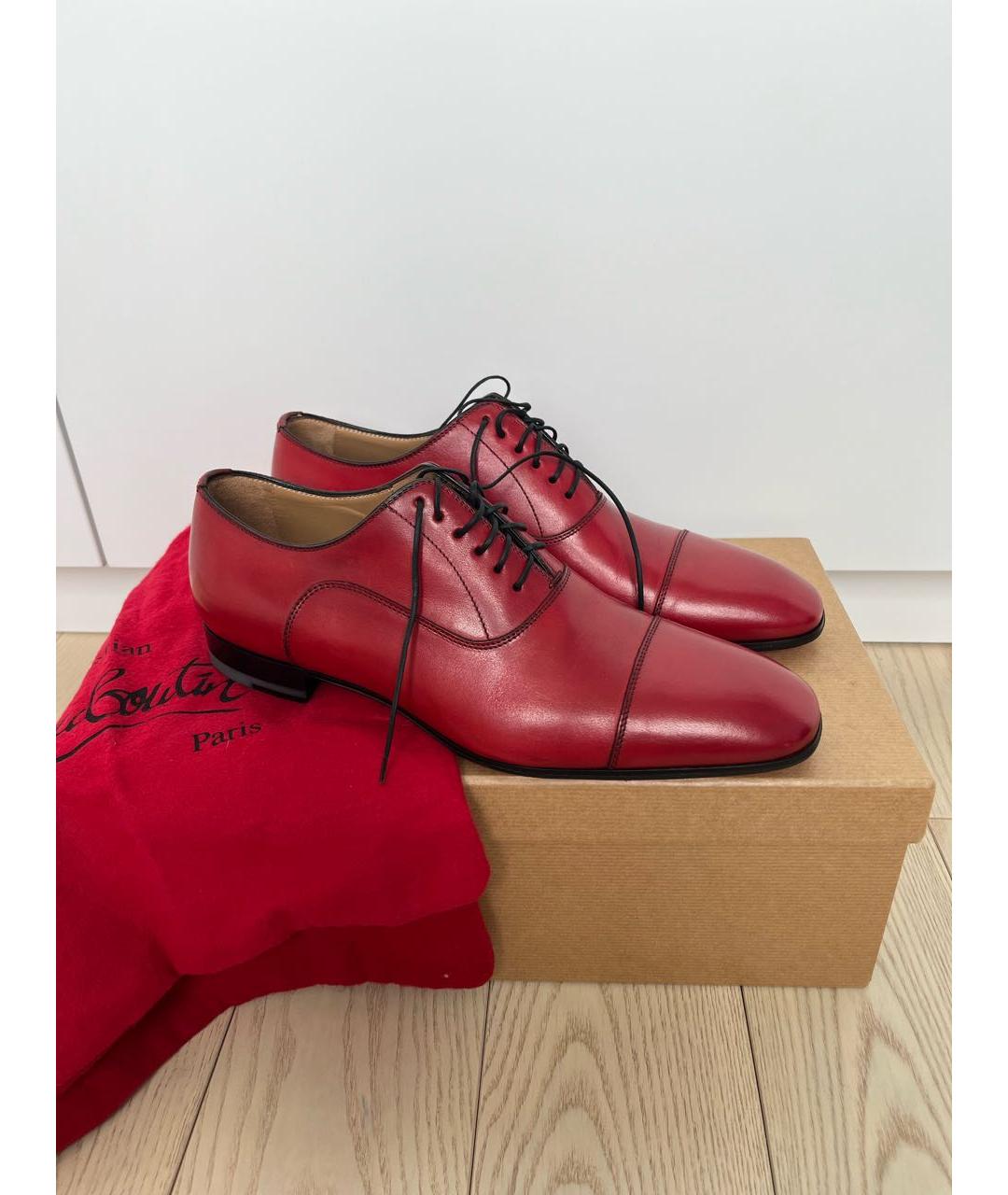 CHRISTIAN LOUBOUTIN Бордовые кожаные туфли, фото 6