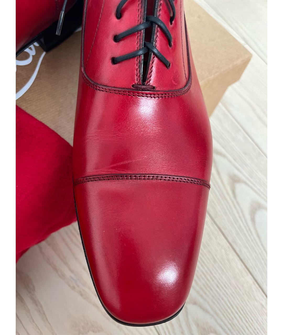 CHRISTIAN LOUBOUTIN Бордовые кожаные туфли, фото 5