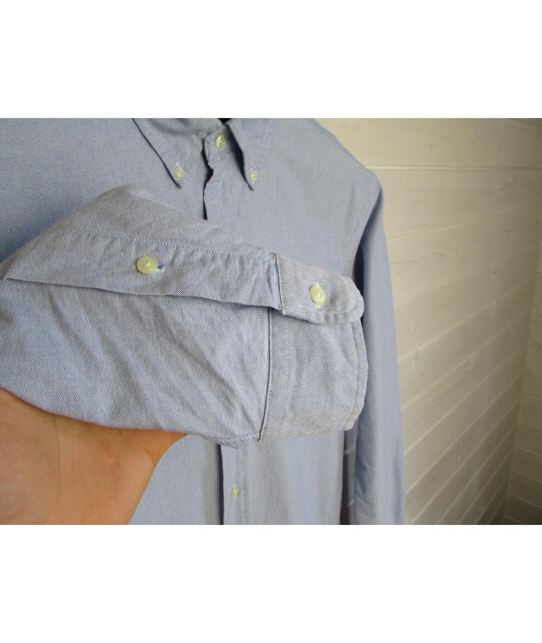 RALPH LAUREN Голубая хлопковая кэжуал рубашка, фото 5