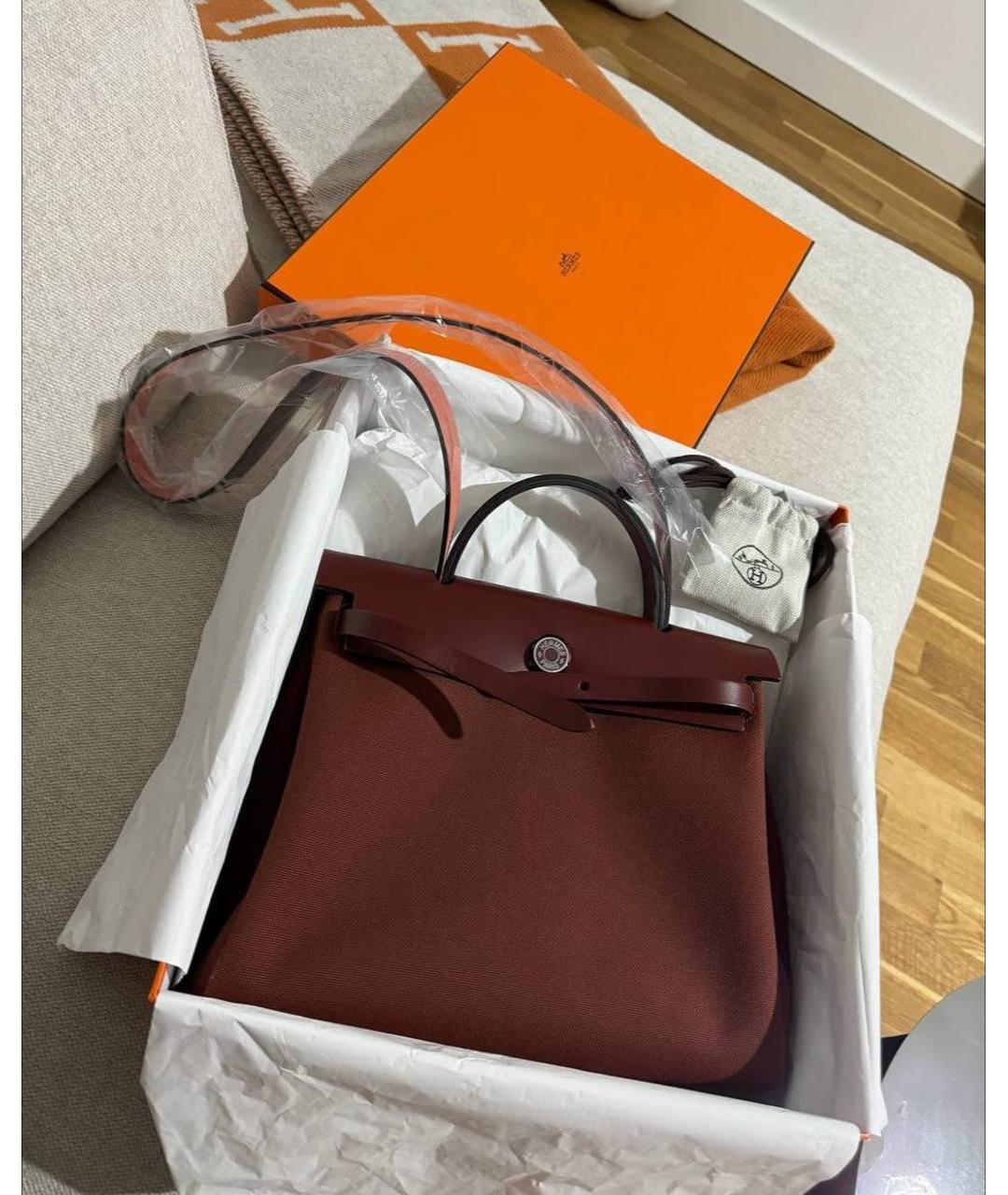 HERMES PRE-OWNED Бордовая кожаная сумка через плечо, фото 3