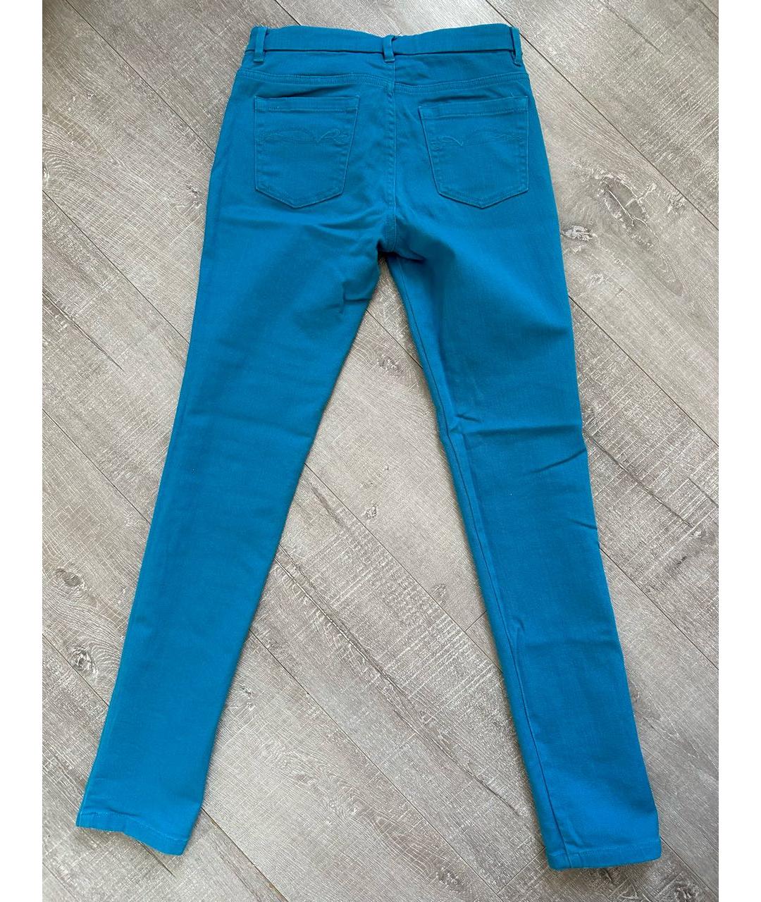 MAX&CO Бирюзовые хлопко-эластановые джинсы слим, фото 2