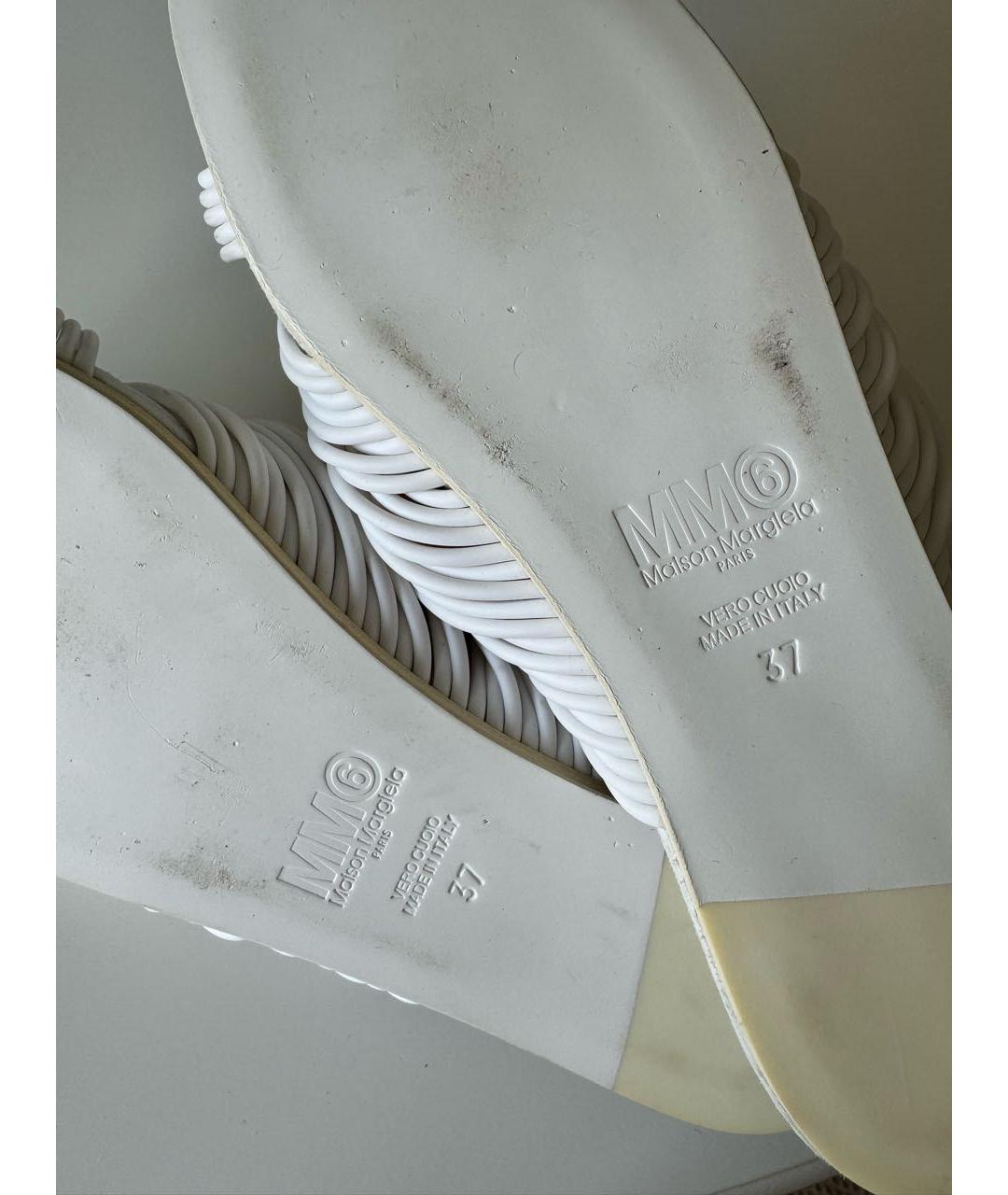 MM6 MAISON MARGIELA Белые замшевые сандалии, фото 5
