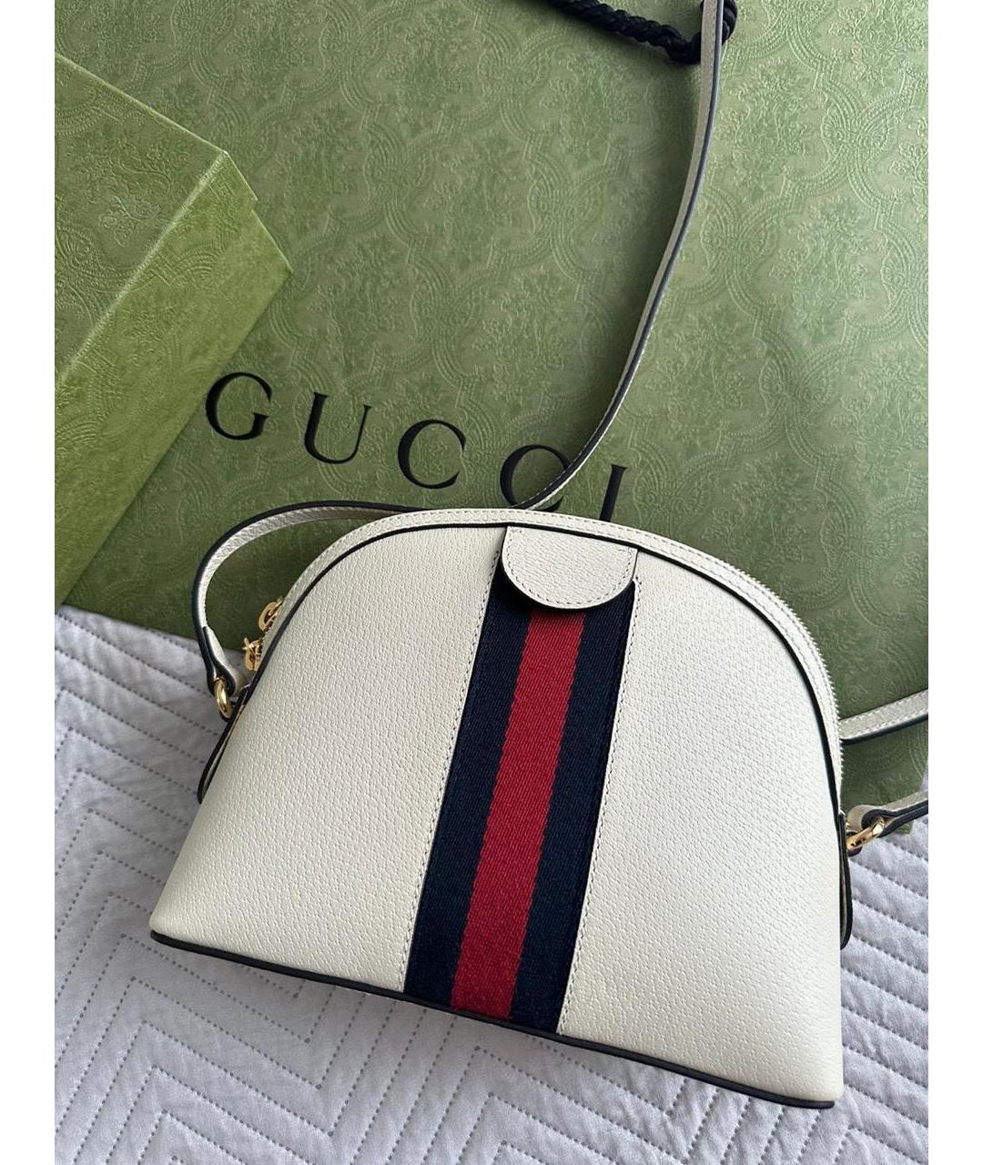 GUCCI Бежевая кожаная сумка через плечо, фото 4