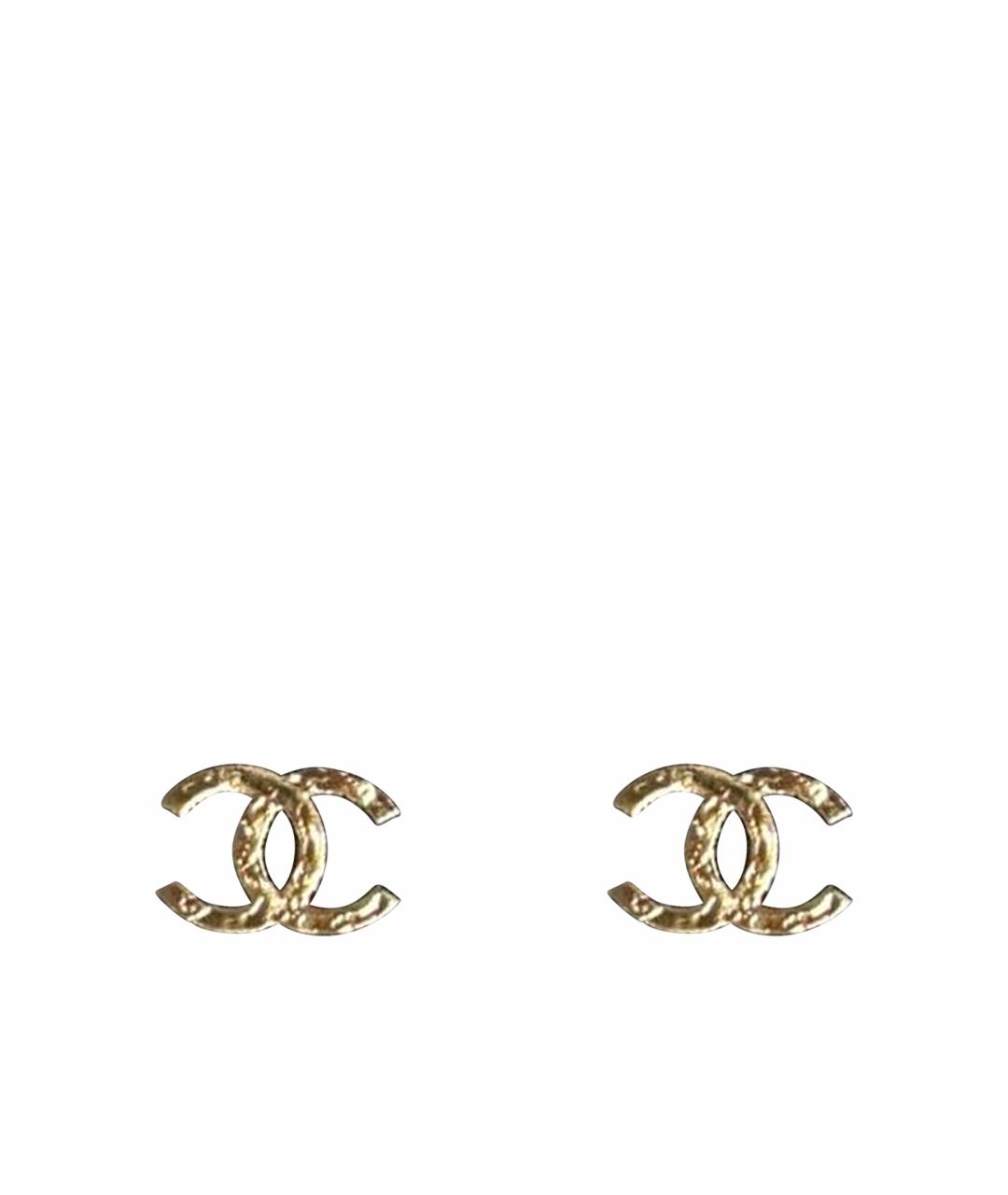 CHANEL PRE-OWNED Золотые латунные серьги, фото 1