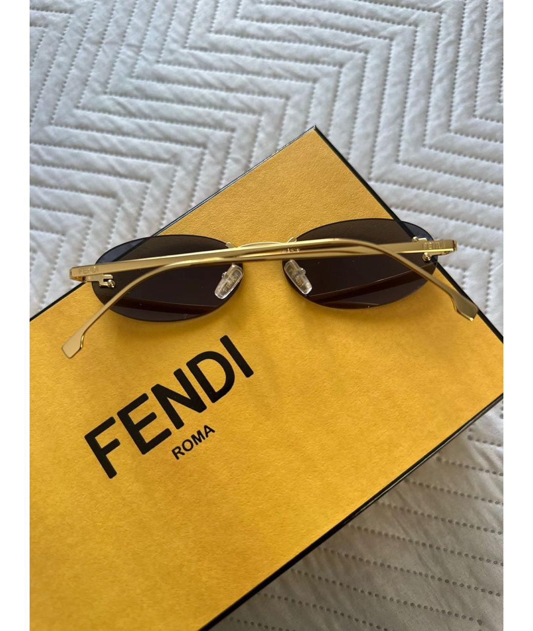 FENDI Темно-синие металлические солнцезащитные очки, фото 4