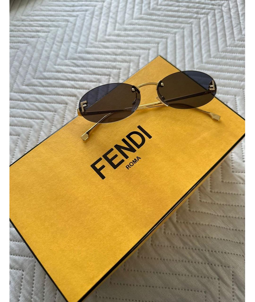 FENDI Темно-синие металлические солнцезащитные очки, фото 5