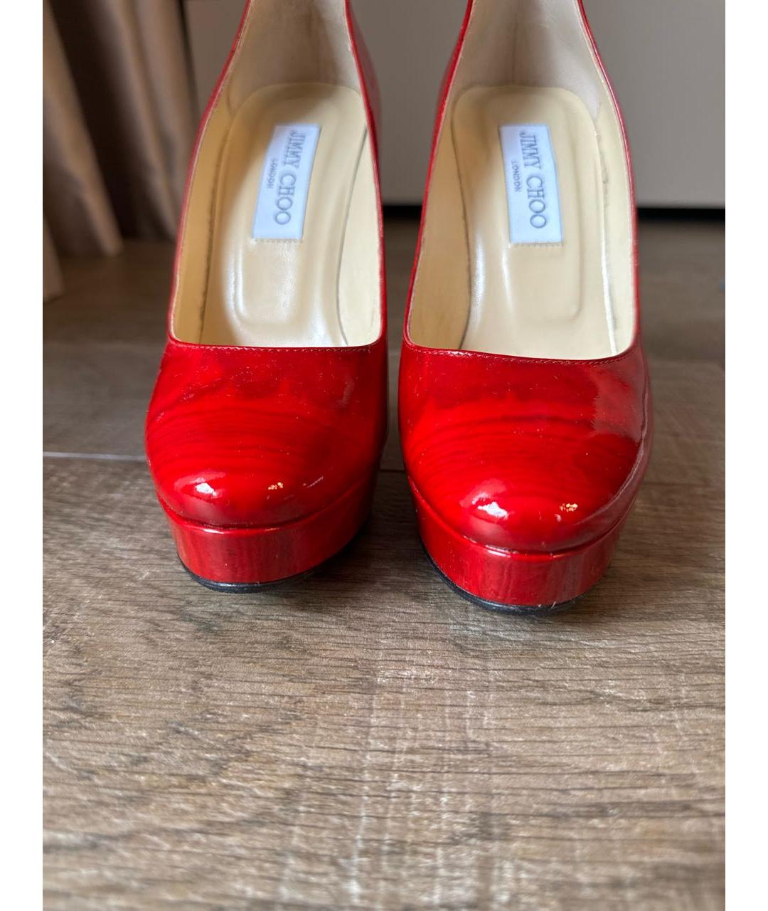 JIMMY CHOO Красные туфли из лакированной кожи, фото 6