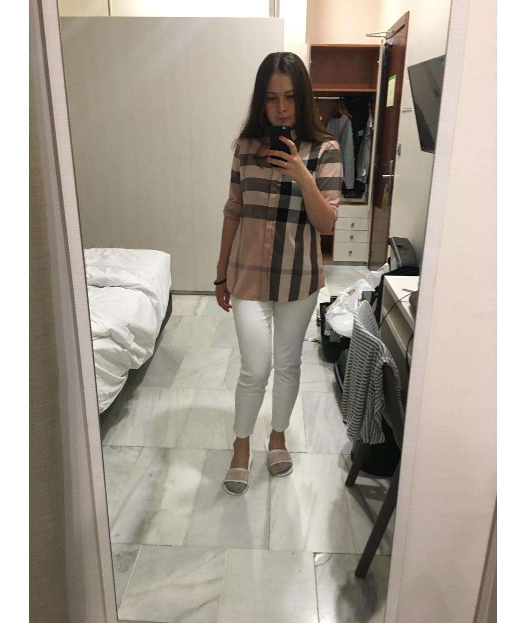 BURBERRY Бежевая хлопковая рубашка, фото 3