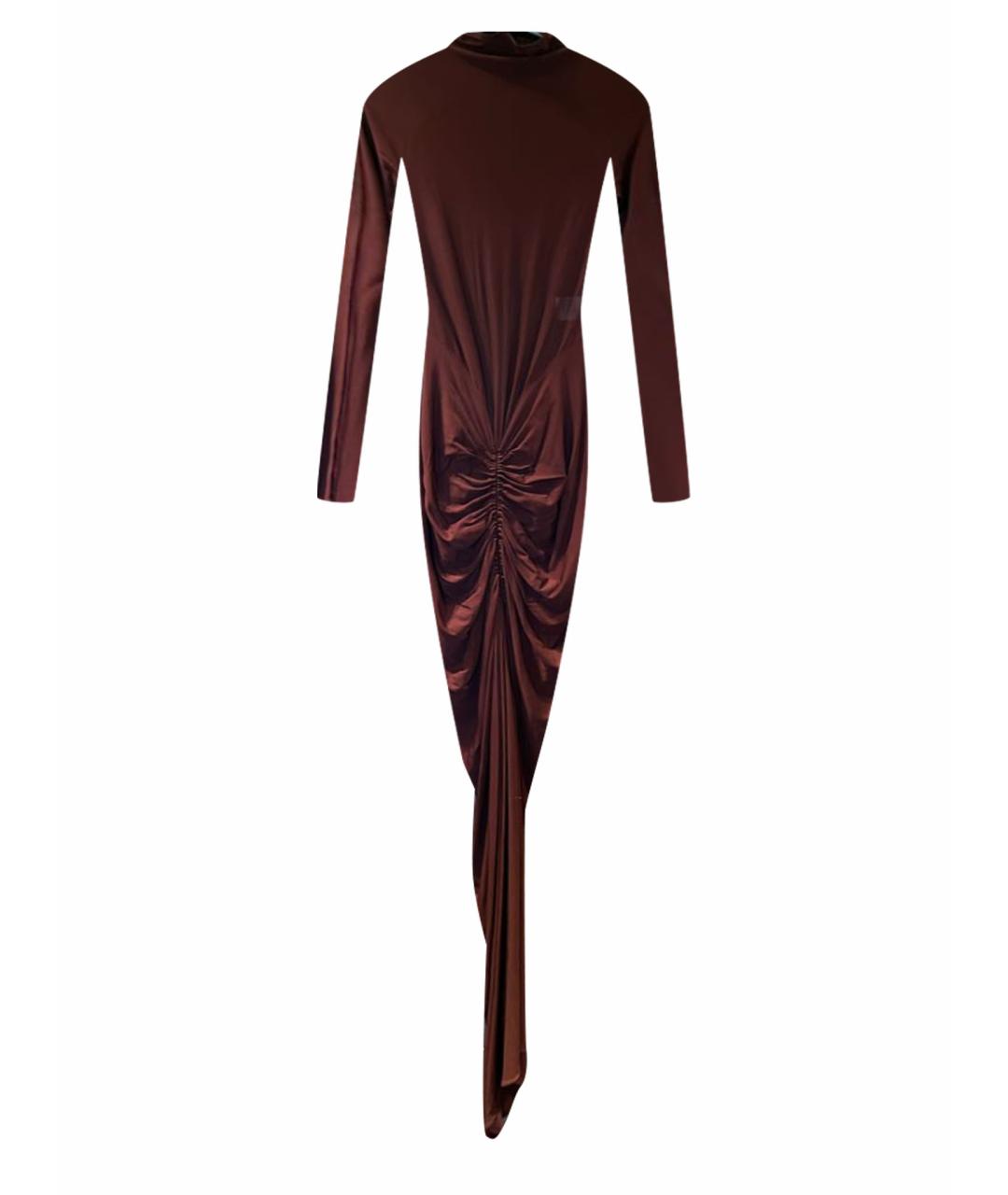 ALAIA Бордовое сетчатое коктейльное платье, фото 1