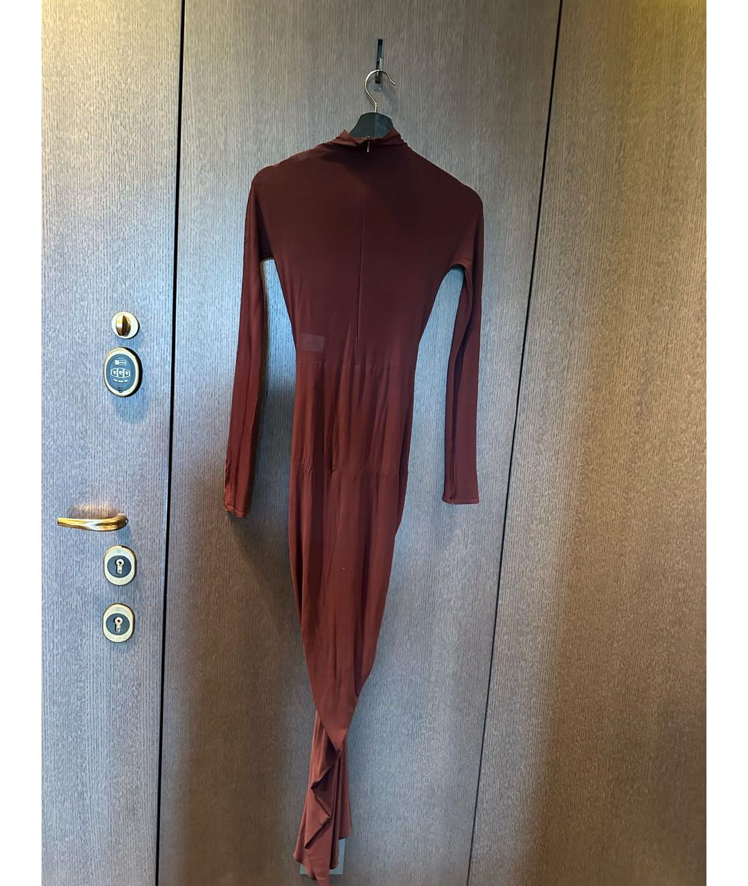 ALAIA Бордовое сетчатое коктейльное платье, фото 3