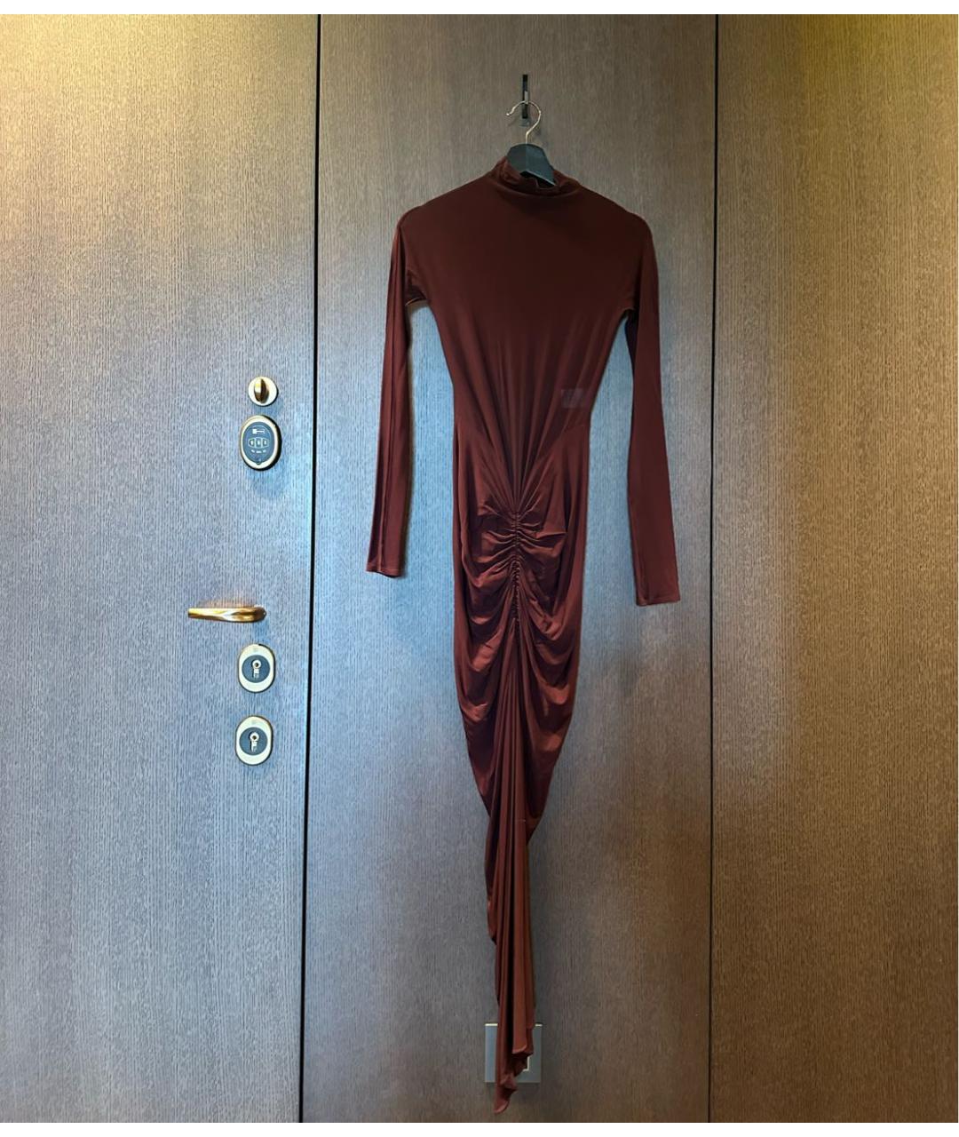 ALAIA Бордовое сетчатое коктейльное платье, фото 6