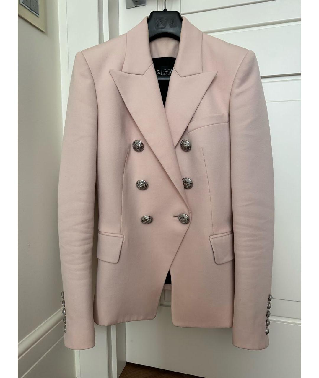 BALMAIN Розовый хлопковый жакет/пиджак, фото 9