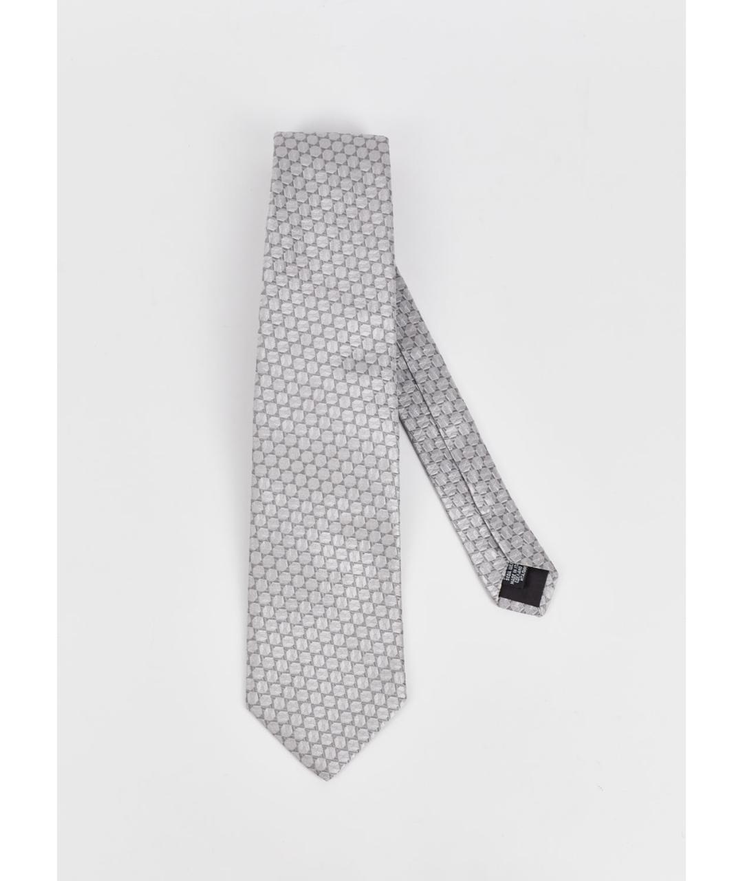 HUGO BOSS Серый шелковый галстук, фото 2