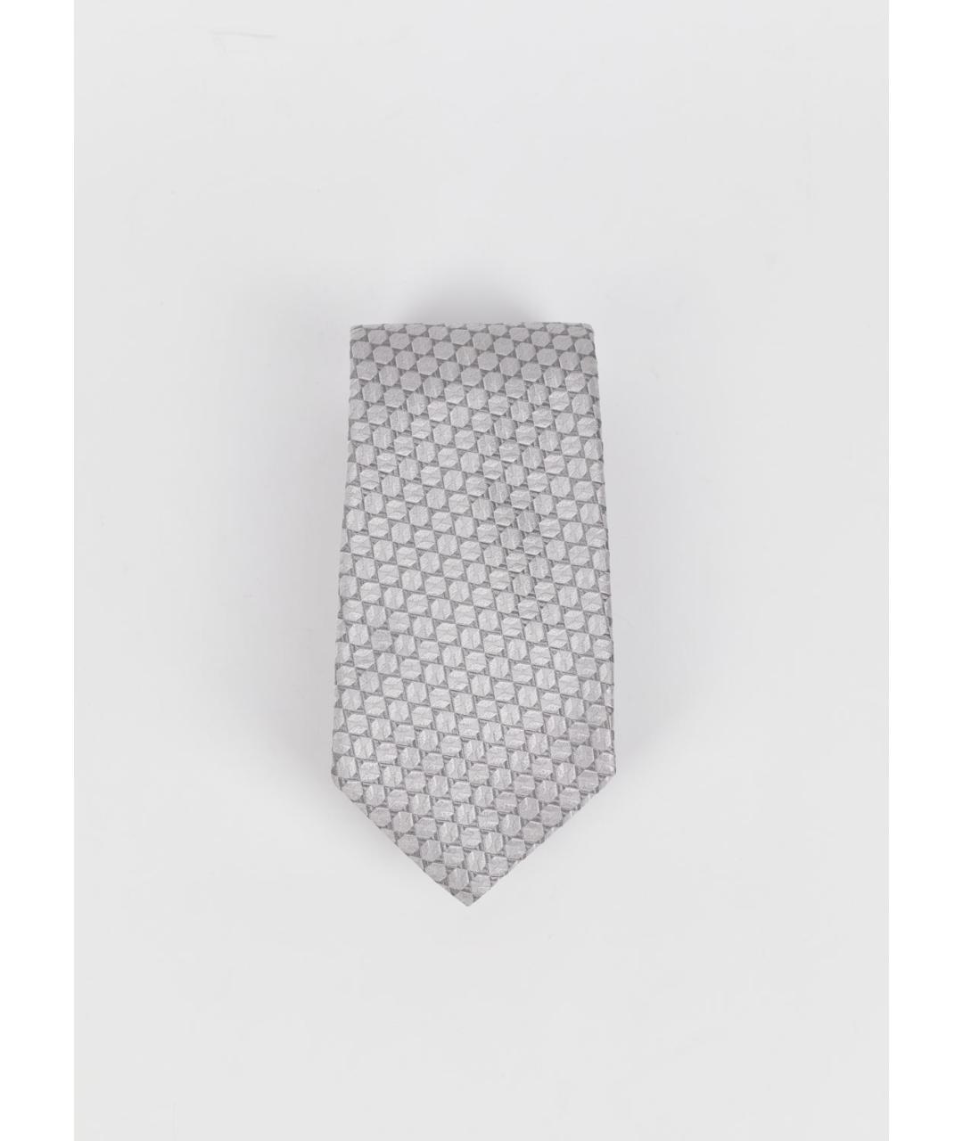 HUGO BOSS Серый шелковый галстук, фото 5