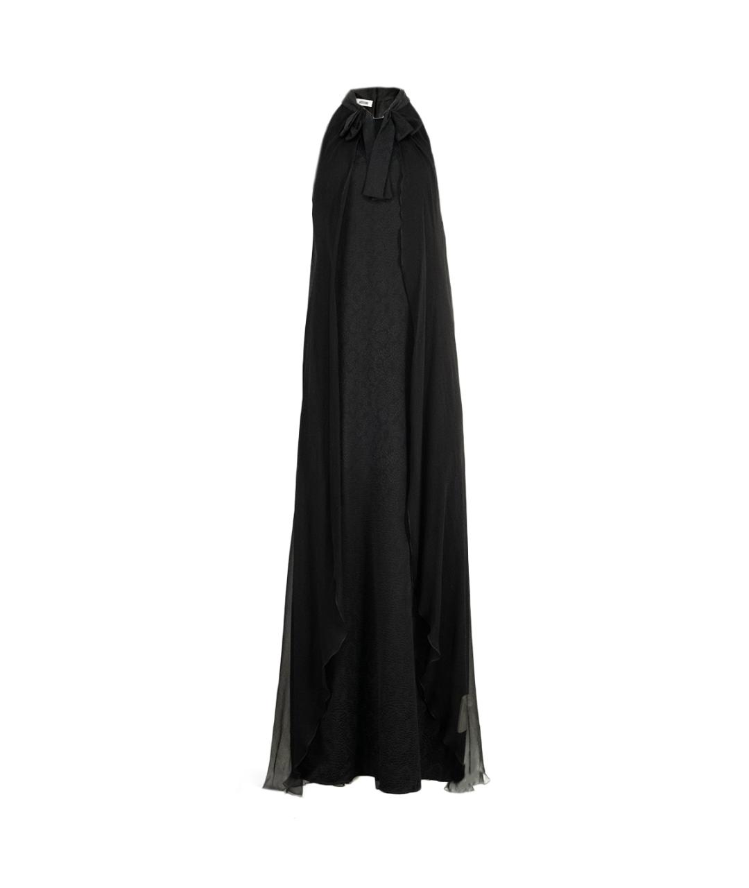 MOSCHINO Черное шелковое вечернее платье, фото 1