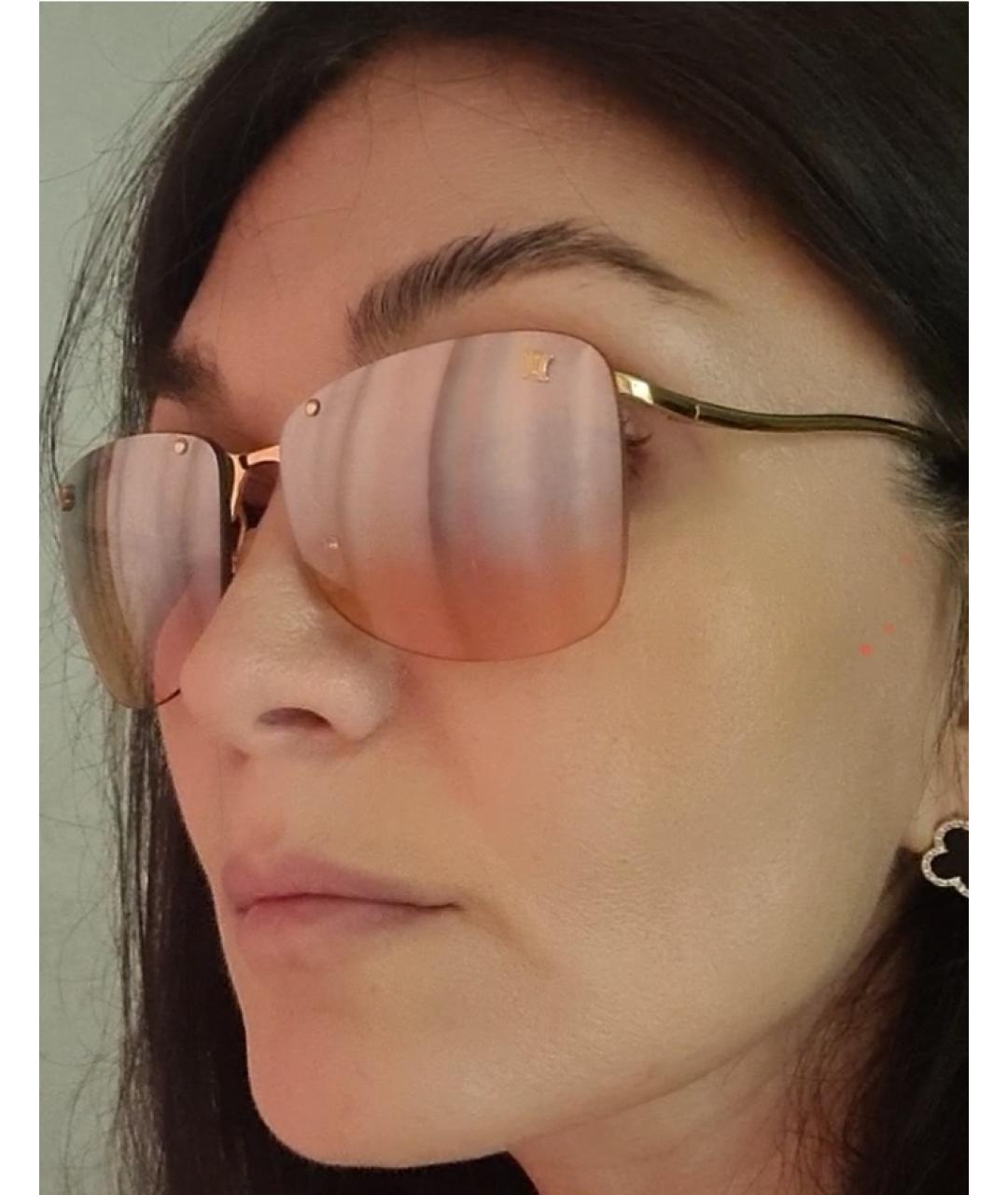 CELINE PRE-OWNED Коричневые металлические солнцезащитные очки, фото 6