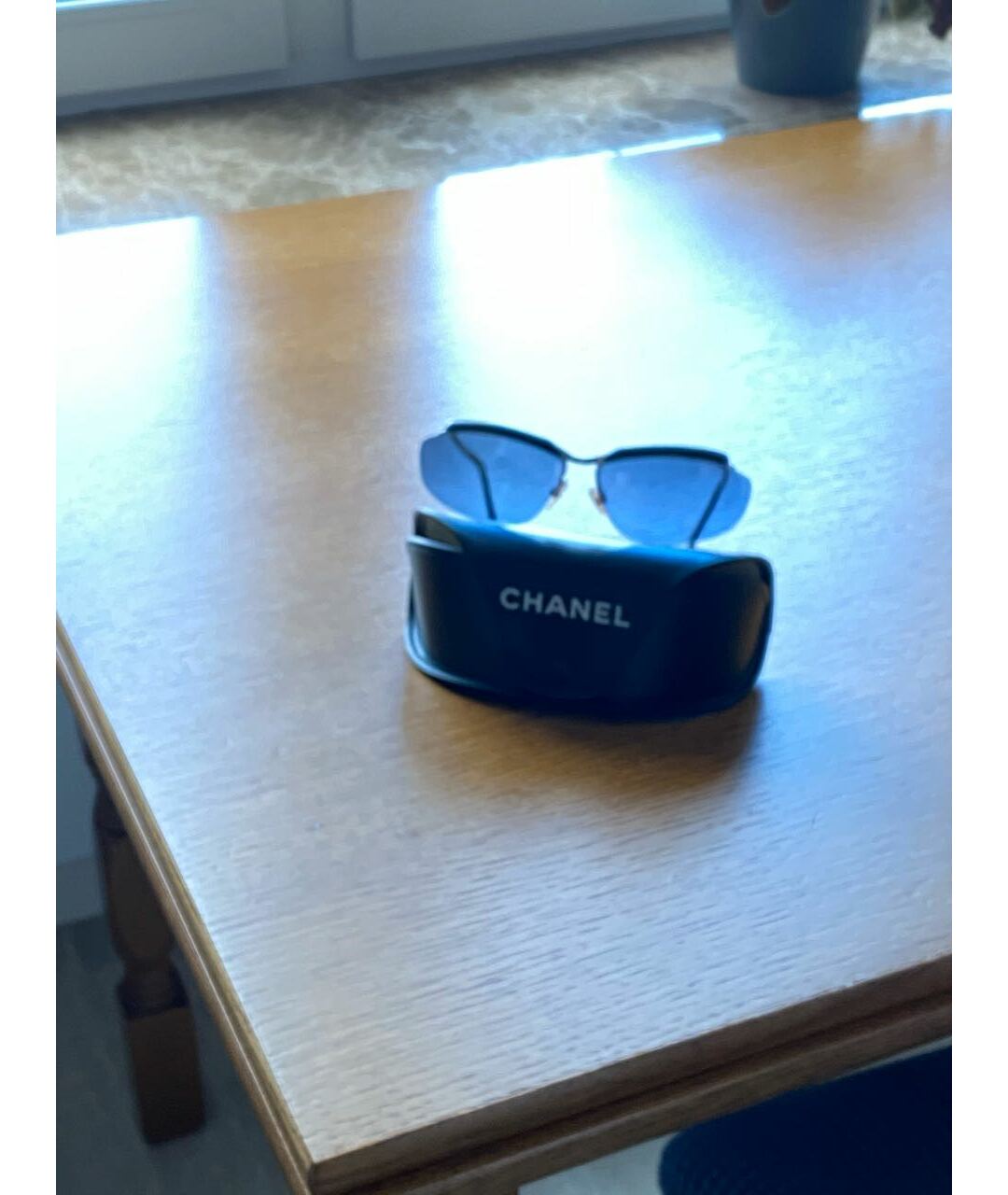 CHANEL PRE-OWNED Голубые пластиковые солнцезащитные очки, фото 6