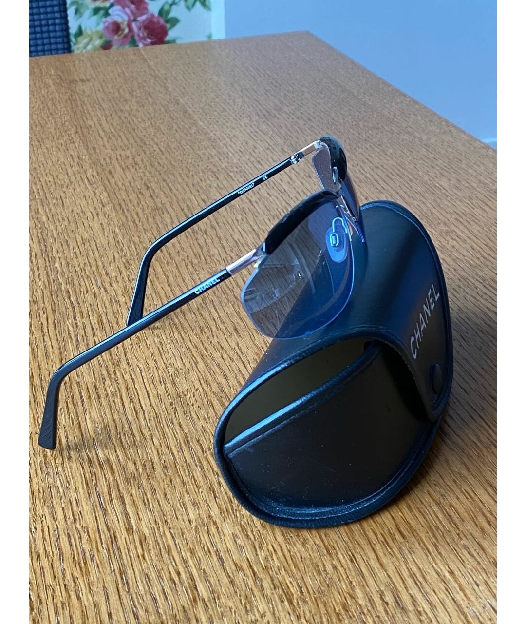 CHANEL PRE-OWNED Голубые пластиковые солнцезащитные очки, фото 8