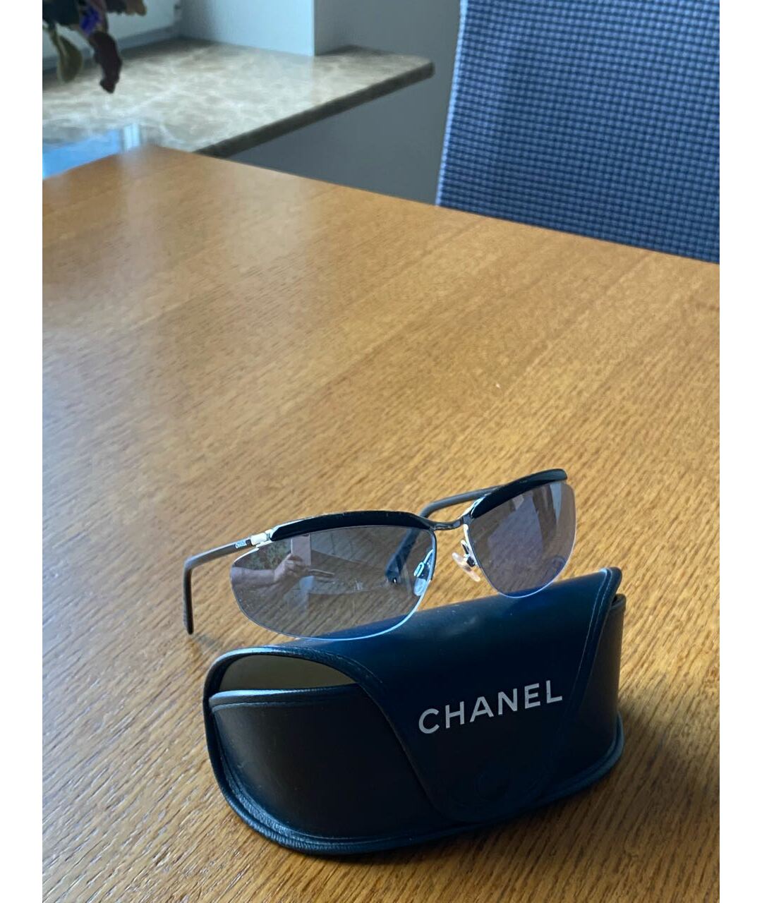 CHANEL PRE-OWNED Голубые пластиковые солнцезащитные очки, фото 5