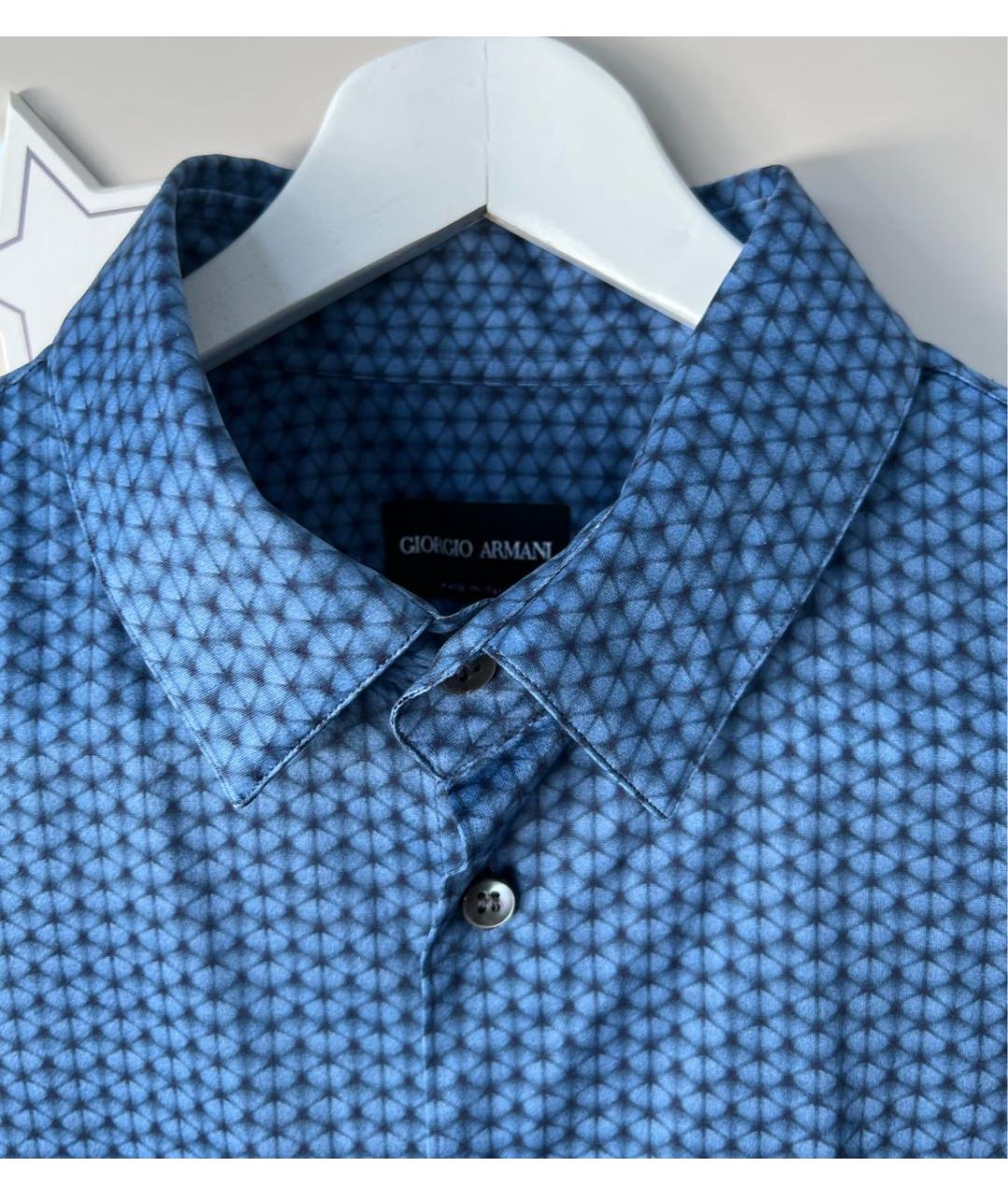 GIORGIO ARMANI Синяя шелковая кэжуал рубашка, фото 2