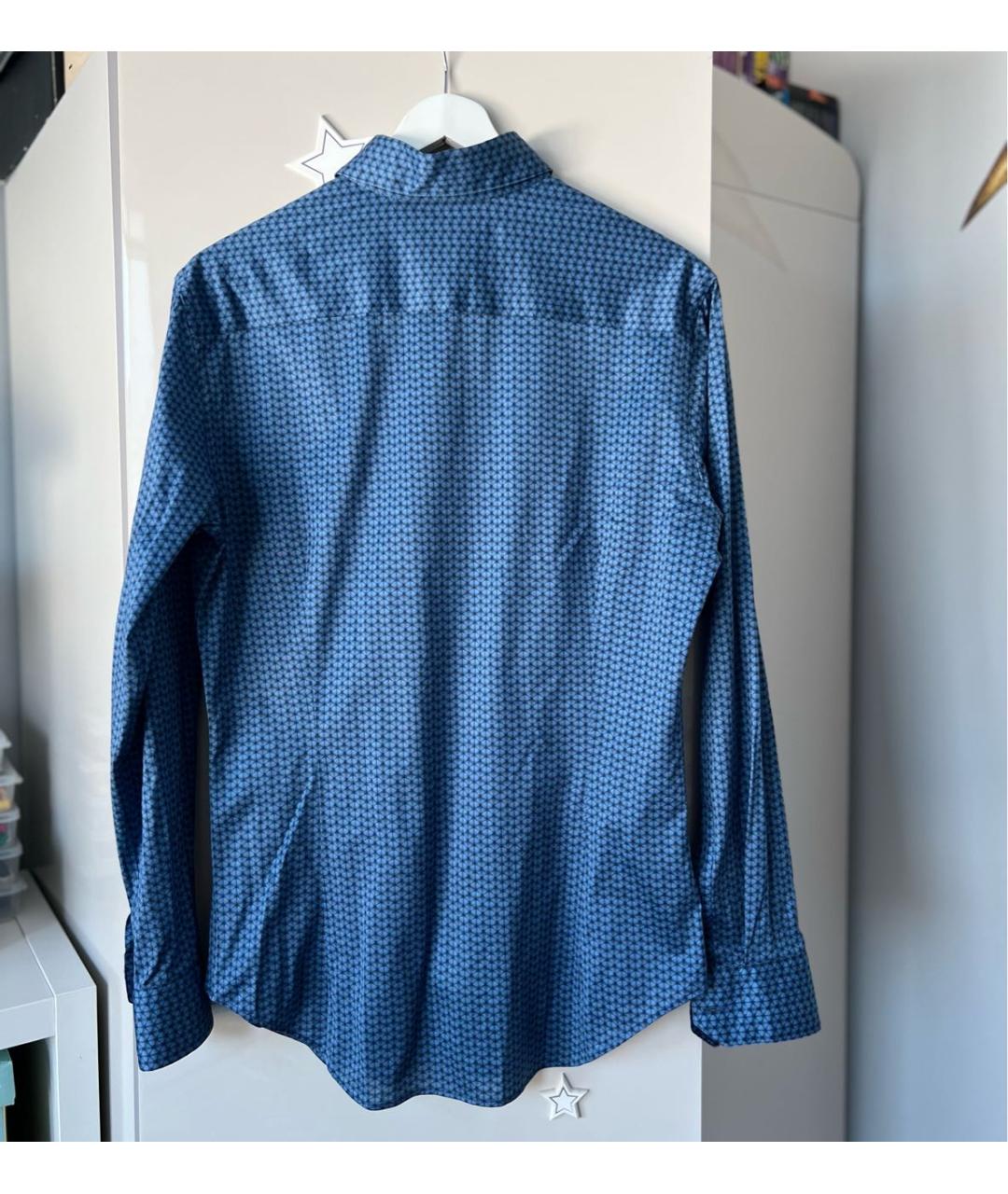 GIORGIO ARMANI Синяя шелковая кэжуал рубашка, фото 3