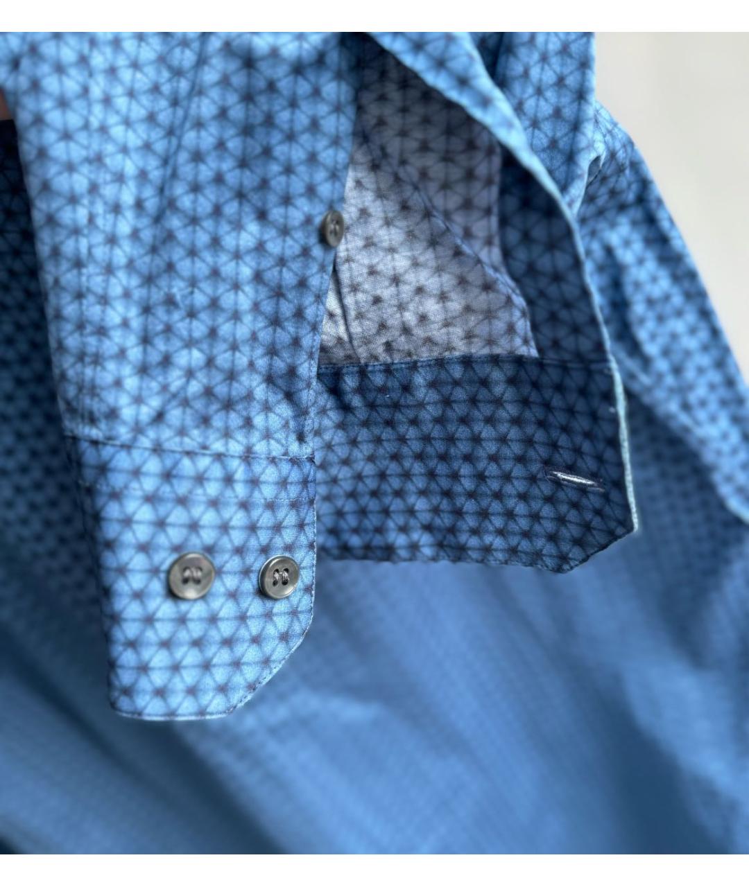 GIORGIO ARMANI Синяя шелковая кэжуал рубашка, фото 6