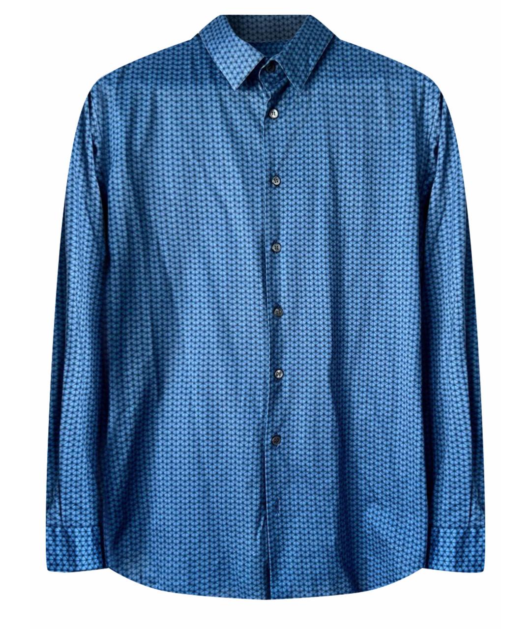 GIORGIO ARMANI Синяя шелковая кэжуал рубашка, фото 1