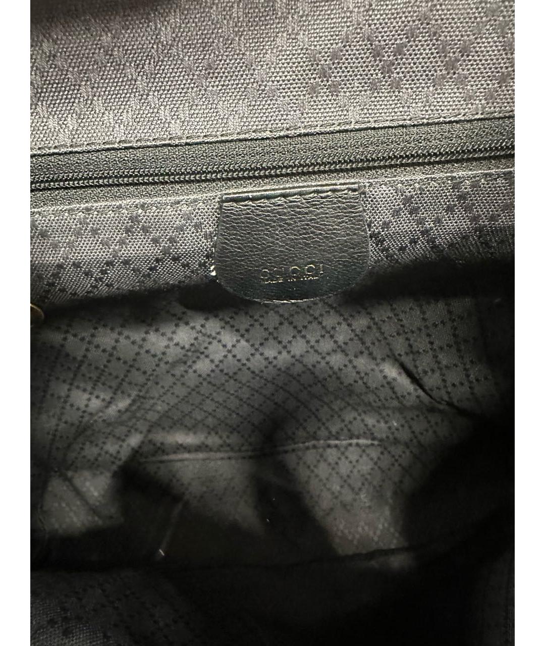 GUCCI Черный кожаный рюкзак, фото 4