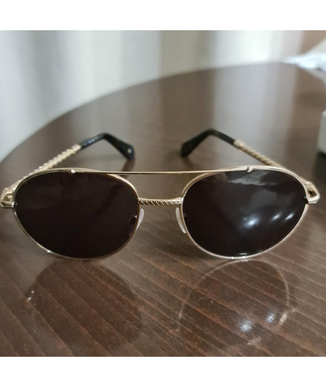 ROBERTO CAVALLI Золотые металлические солнцезащитные очки, фото 6