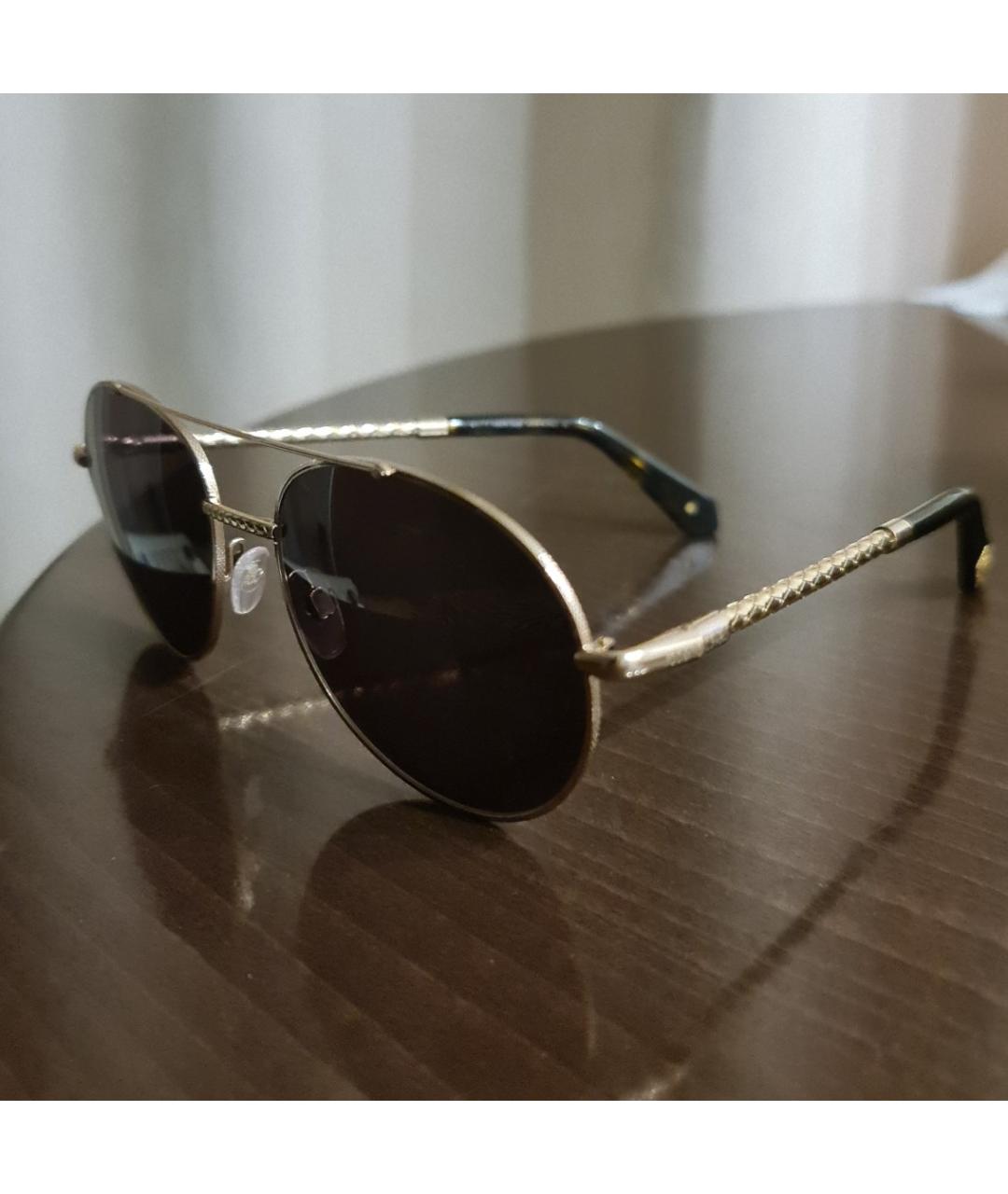 ROBERTO CAVALLI Золотые металлические солнцезащитные очки, фото 2