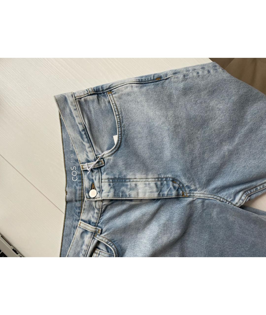 COS Голубые хлопковые прямые джинсы, фото 4
