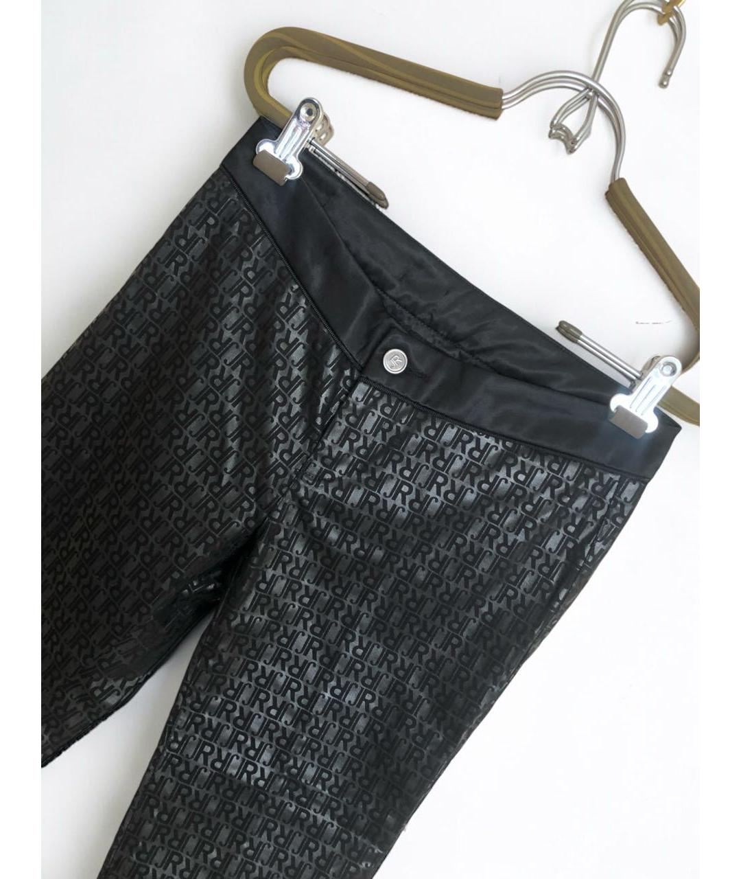 JOHN RICHMOND Черные хлопко-эластановые прямые джинсы, фото 3