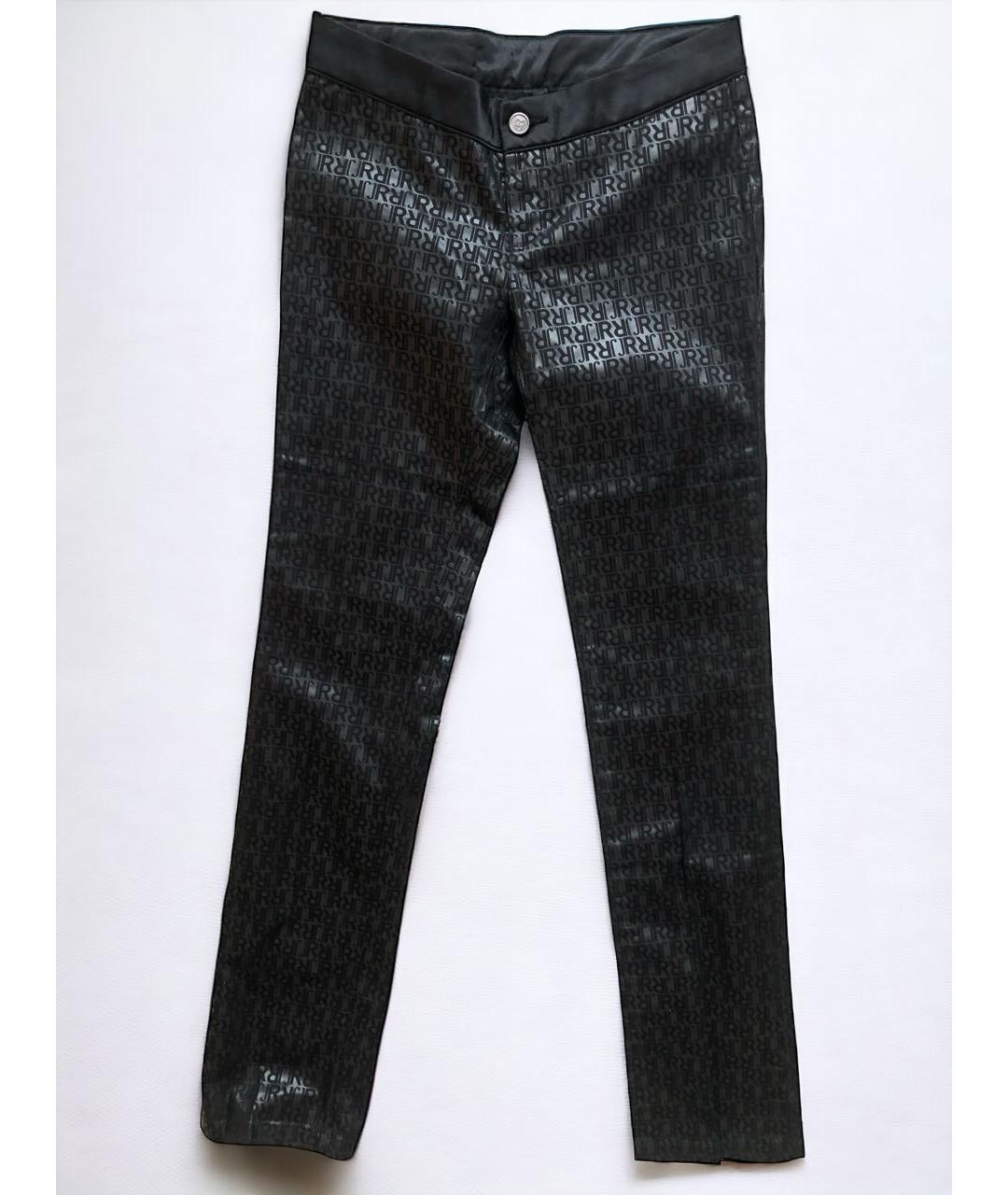 JOHN RICHMOND Черные хлопко-эластановые прямые джинсы, фото 2