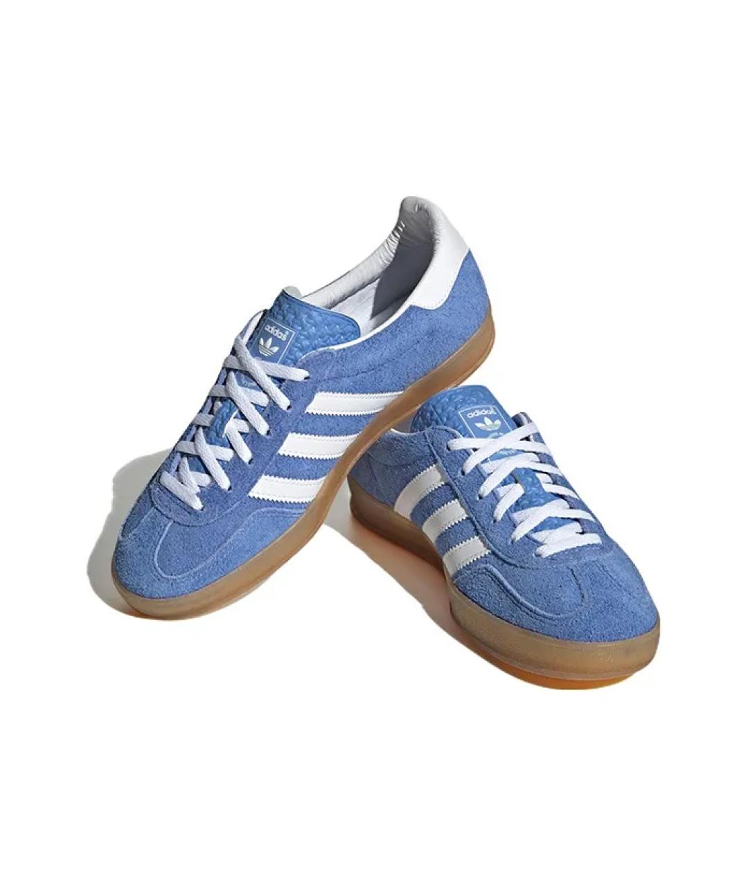 ADIDAS Голубые замшевые кроссовки, фото 2