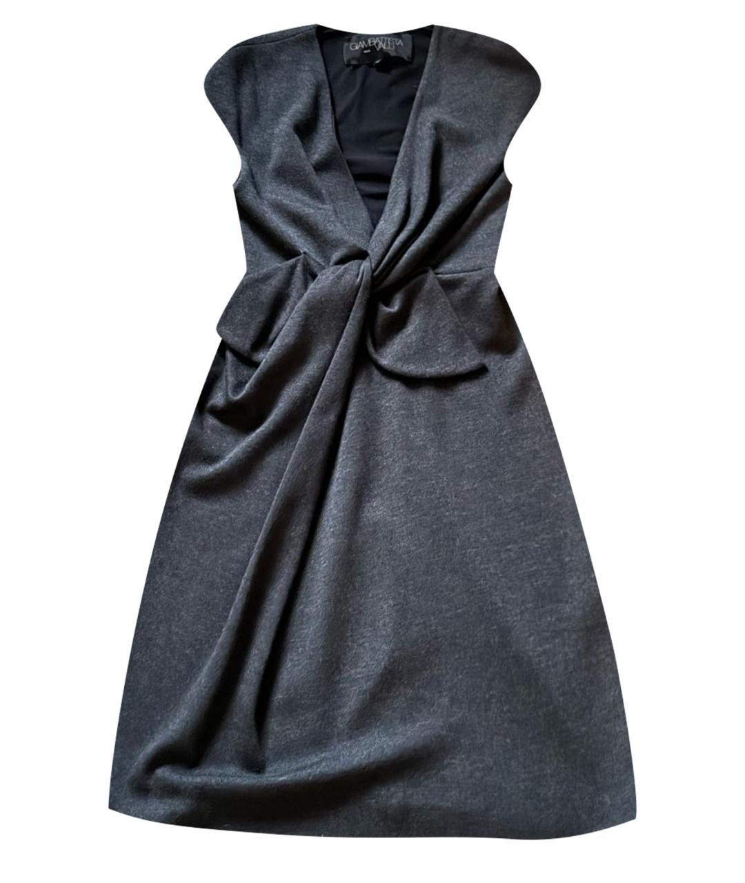 GIAMBATTISTA VALLI Серое шерстяное повседневное платье, фото 1