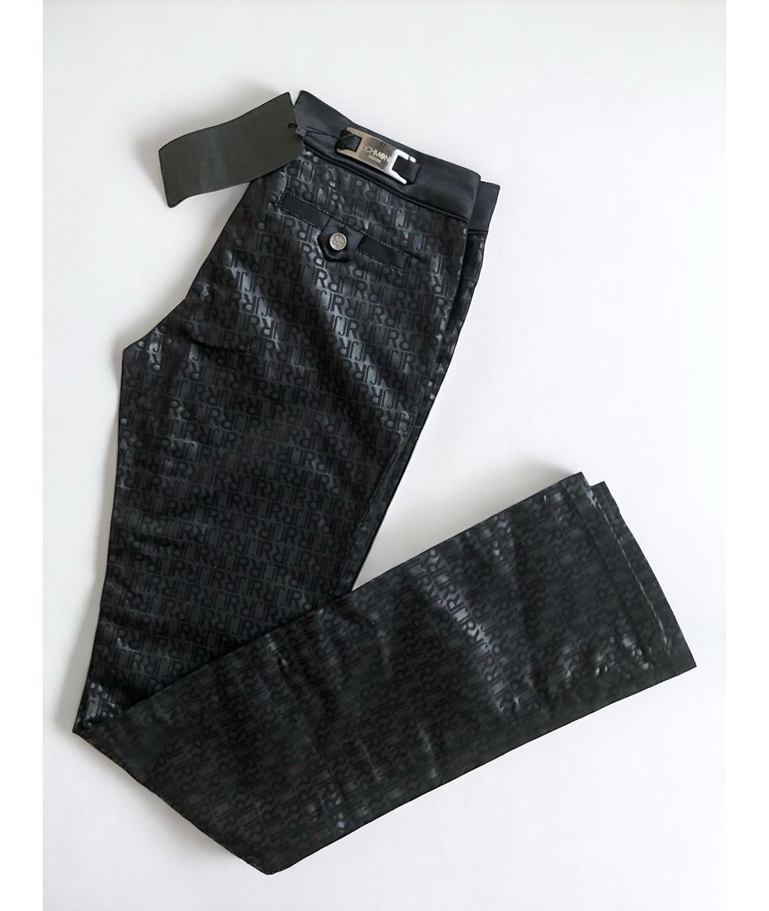 JOHN RICHMOND Черные хлопко-эластановые прямые джинсы, фото 4