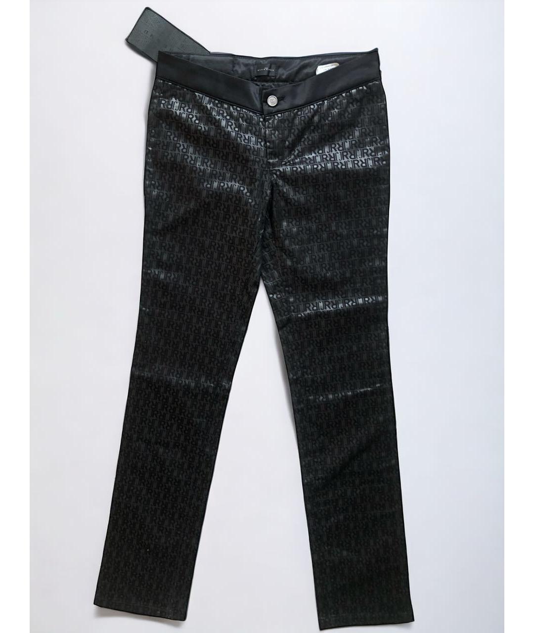 JOHN RICHMOND Черные хлопко-эластановые прямые джинсы, фото 8