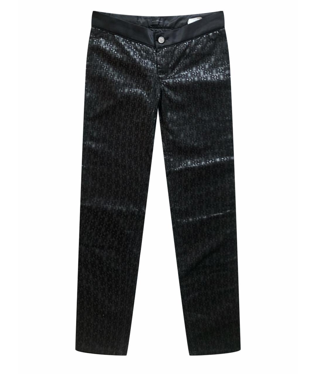 JOHN RICHMOND Черные хлопко-эластановые прямые джинсы, фото 1