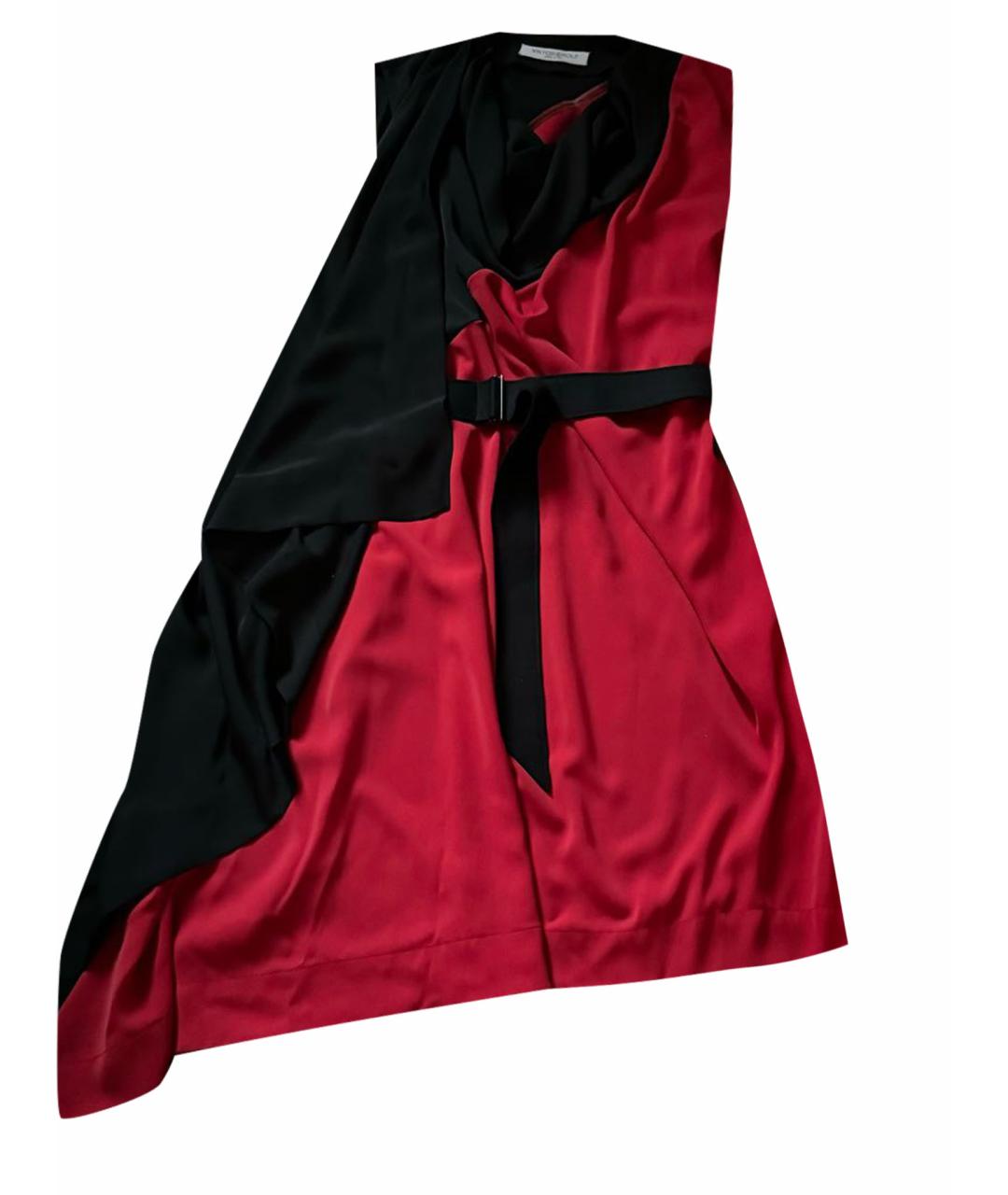 VIKTOR & ROLF Красное шелковое коктейльное платье, фото 1