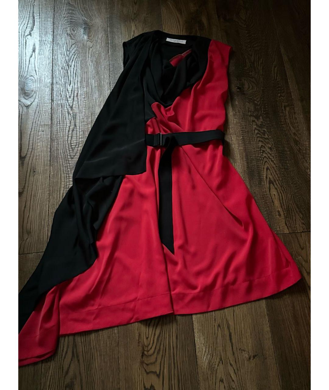 VIKTOR & ROLF Красное шелковое коктейльное платье, фото 7