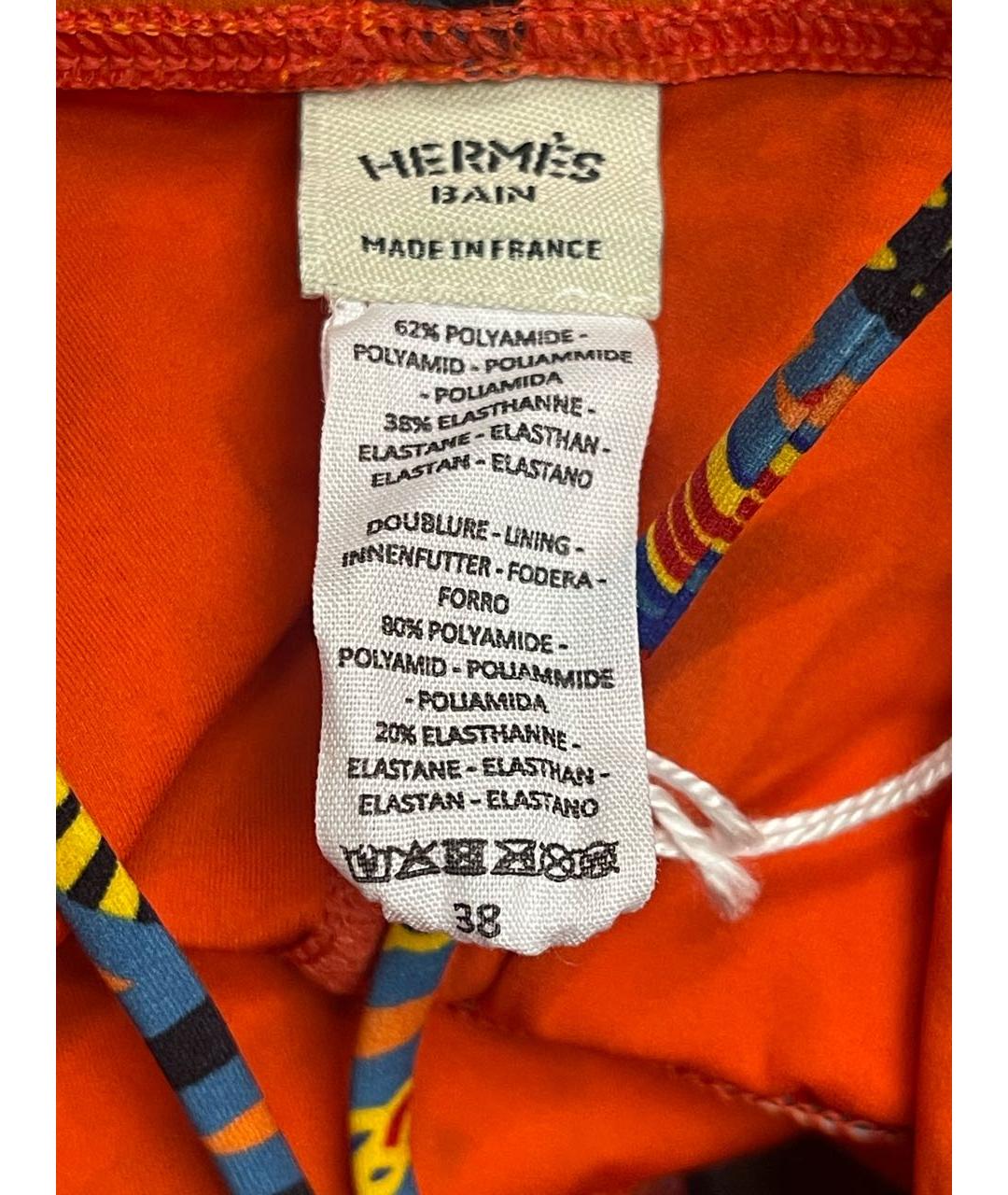 HERMES PRE-OWNED Оранжевый полиамидовый купальник, фото 3