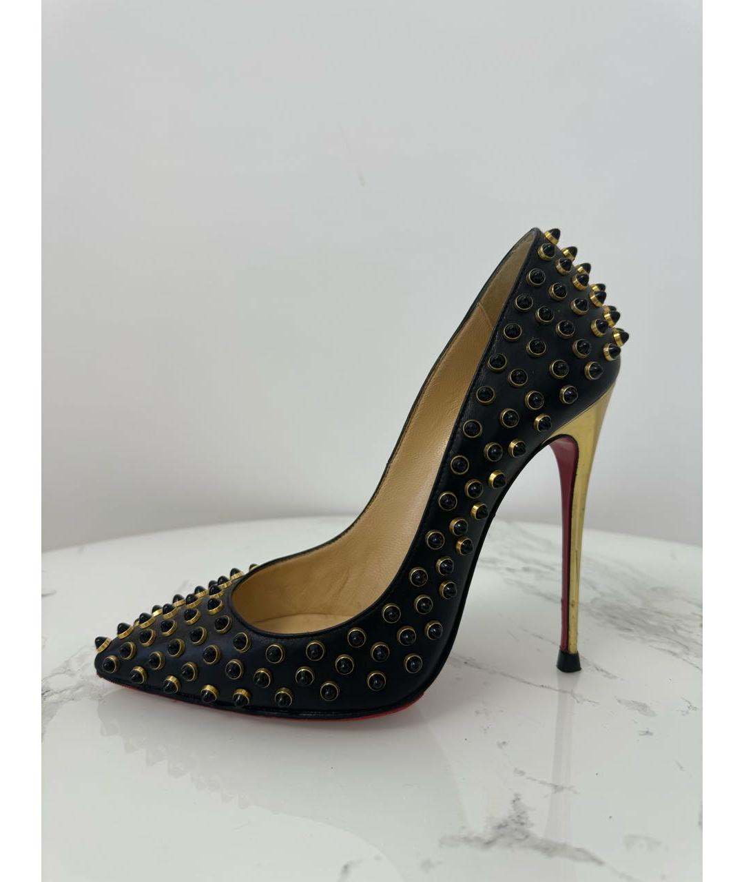 CHRISTIAN LOUBOUTIN Черные кожаные туфли, фото 6