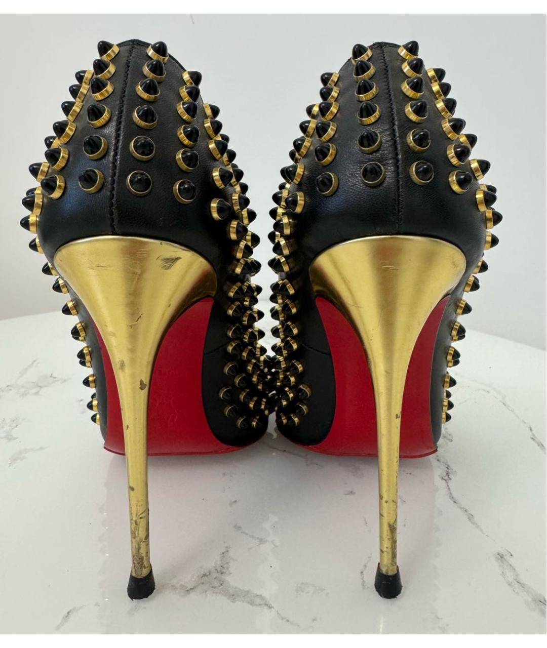 CHRISTIAN LOUBOUTIN Черные кожаные туфли, фото 4