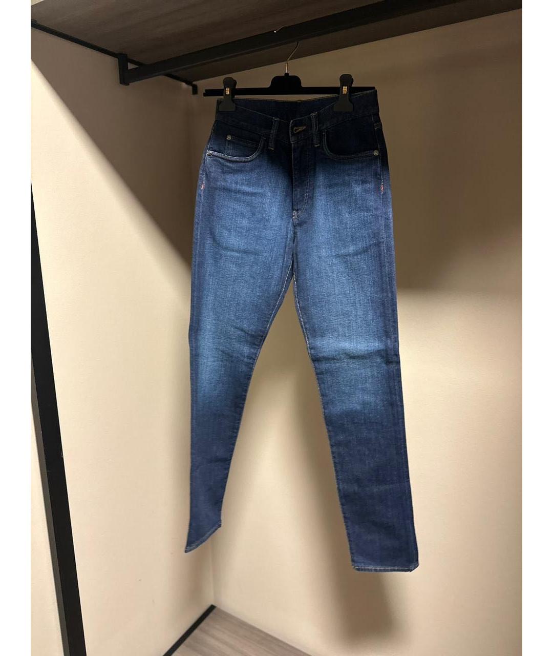 LORO PIANA Синие хлопковые прямые джинсы, фото 3